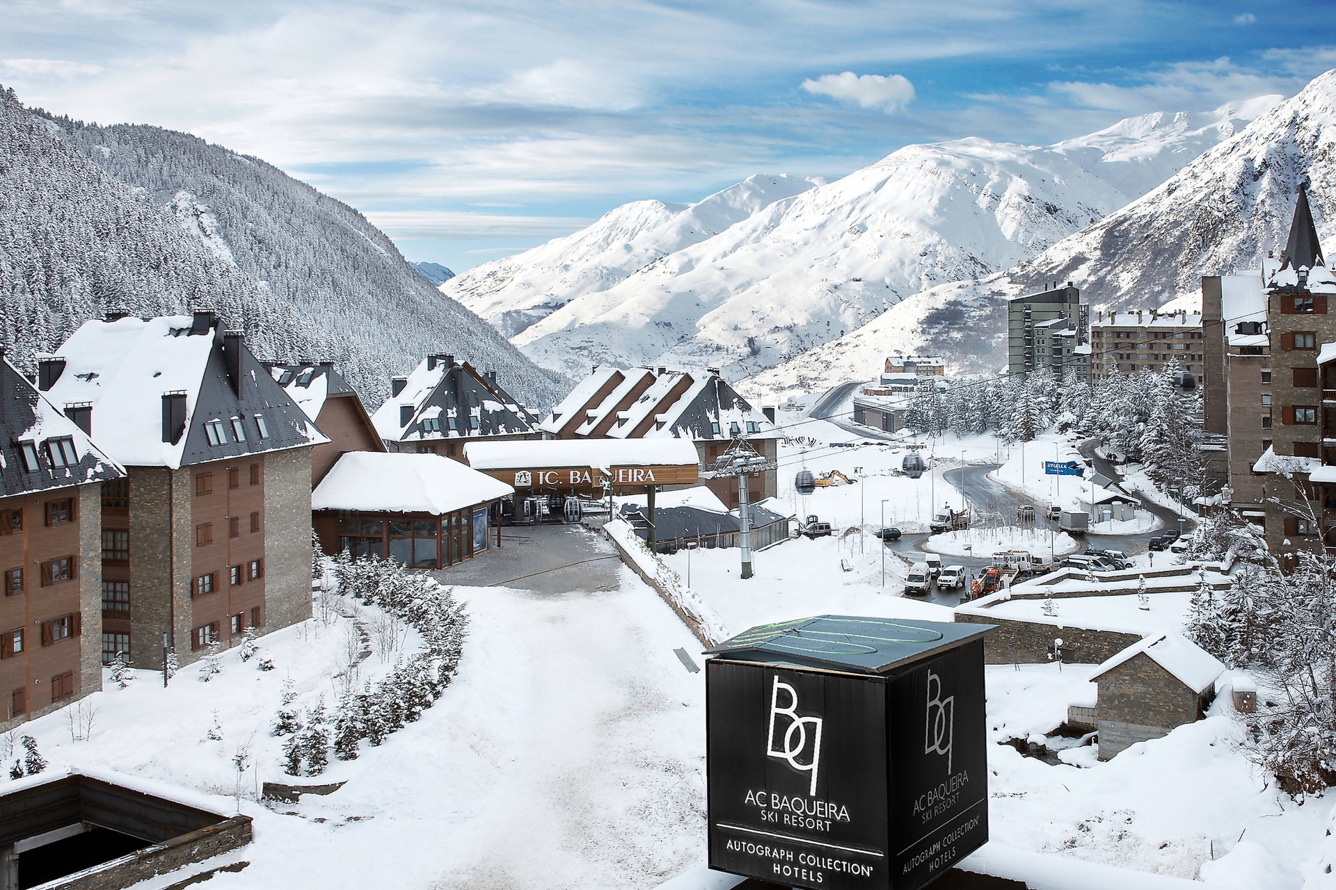 Baqueira valley and snowy peaks